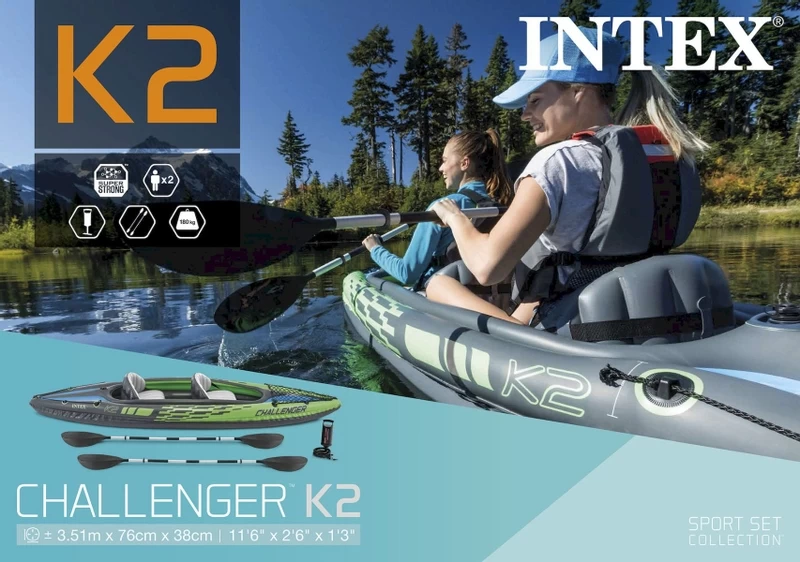 Intex Challenger K2 Opblaasbare Kajak - 2 Personen 18 Intex Challenger K2 Opblaasbare Kajak - 2 Personen - Afbeelding 16