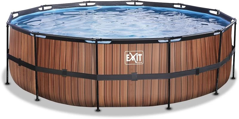 EXIT TOYS EXIT Wood Zwembad - 488 X 122 Cm - Met Zandfilterpomp En Trap 4 EXIT TOYS EXIT Wood Zwembad - 488 X 122 Cm - Met Zandfilterpomp En Trap - Afbeelding 2