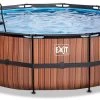EXIT TOYS EXIT Wood Zwembad - 450 X 122 Cm - Met Zandfilterpomp En Trap -Watersporten Verkoop 637 1200 exit wood zwembad o450x122cm met zandfilterpomp bruin