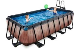 EXIT TOYS EXIT Wood Zwembad - 400 X 200 X 100 Cm - Met Zandfilterpomp En Trap -Watersporten Verkoop 807 1200 30.17.42.10 5