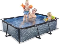 EXIT TOYS EXIT Stone Zwembad - 220 X 150 X 65 Cm - Met Filterpomp -Watersporten Verkoop 893 1200 exit 30 00 21 00 int 4