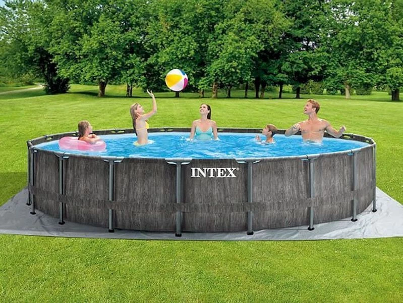 Intex Prism Frame Pool Greywood - 549 X 122 Cm – Met Filterpomp En Accessoires 4 Intex Prism Frame Pool Greywood - 549 X 122 Cm – Met Filterpomp En Accessoires - Afbeelding 2