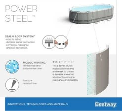 Bestway Power Steel Oval Zwembad - 488 X 305 X 107 Cm - Met Filterpomp En Accessoires 23 Bestway Power Steel Oval Zwembad - 488 X 305 X 107 Cm - Met Filterpomp En Accessoires -Watersporten Verkoop 900 989 56448 02 power steel