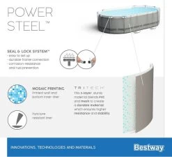 Bestway Power Steel Oval Zwembad - 427 X 250 X 100 Cm - Met Filterpomp En Accessoires -Watersporten Verkoop 900 989 56620 02 power steel