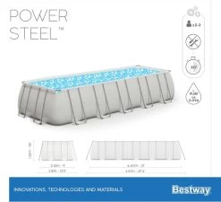 Bestway Power Steel Rectangular Zwembad - 640 X 274 X 132 Cm - Met Zandfilterpomp En Accessoires 20 Bestway Power Steel Rectangular Zwembad - 640 X 274 X 132 Cm - Met Zandfilterpomp En Accessoires -Watersporten Verkoop bestway power steel rectangular zwembad 640 x 274 x 132 cm set 20