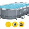 Bestway Power Steel Oval Zwembad - 427 X 250 X 100 Cm - Met Filterpomp En Accessoires -Watersporten Verkoop bestwayzwembad 427x250x100cm