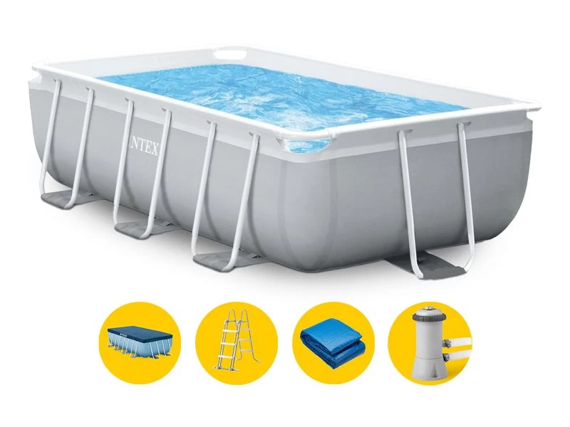 Intex Prism Frame Pool - 488 X 244 X 107 Cm - Met Filterpomp En Accessoires